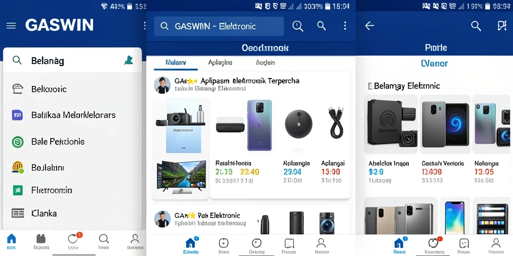 Antarmuka aplikasi GASWIN yang menarik dan mudah digunakan.