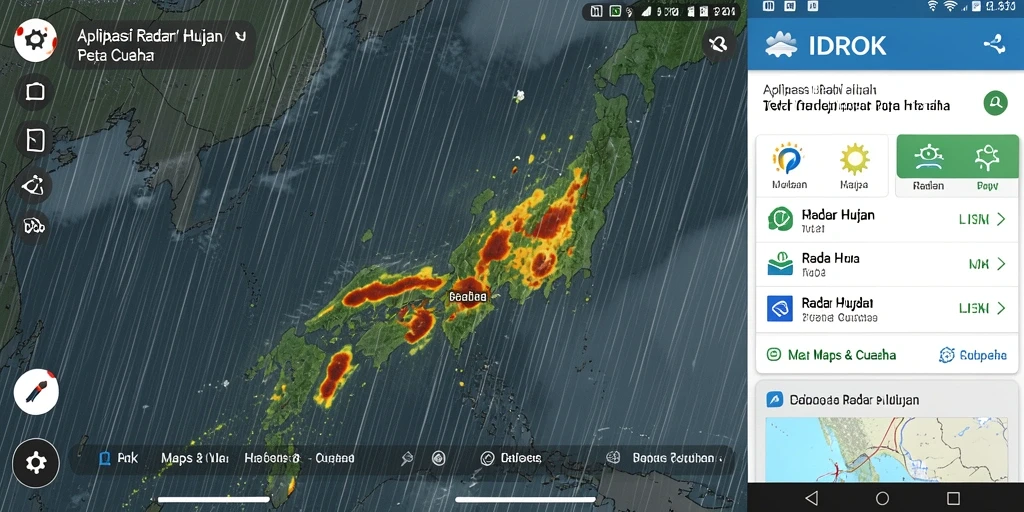 Tampilan antarmuka IDROK yang informatif tentang radar hujan.