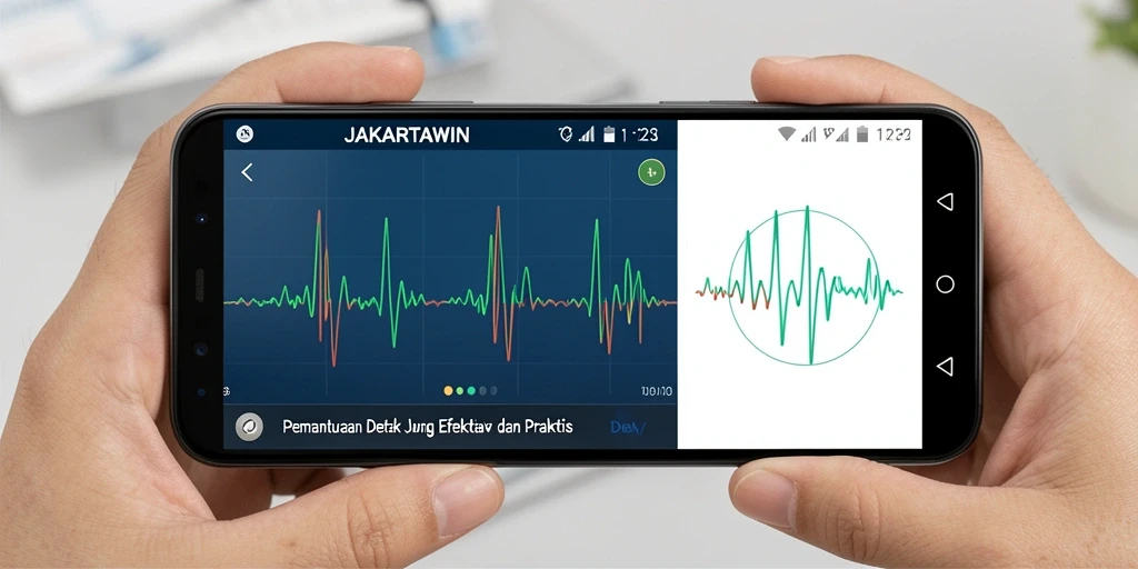 Antarmuka aplikasi JAKARTAWIN untuk pemantauan detak jantung.